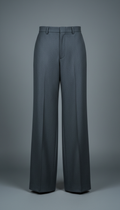 Wide-leg trousers in city fog