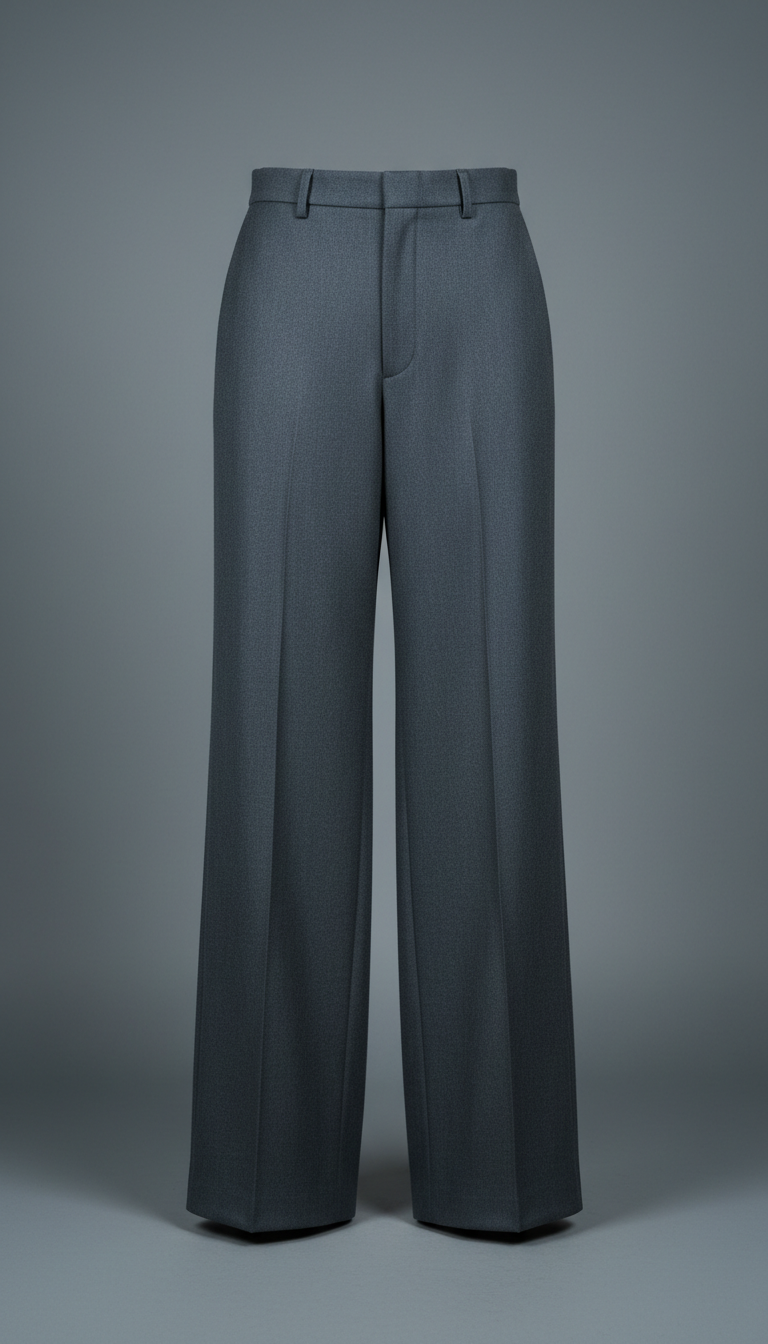 Wide-leg trousers in city fog