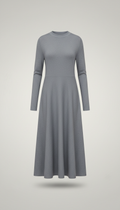 Mist Grey Knit Midi Dress