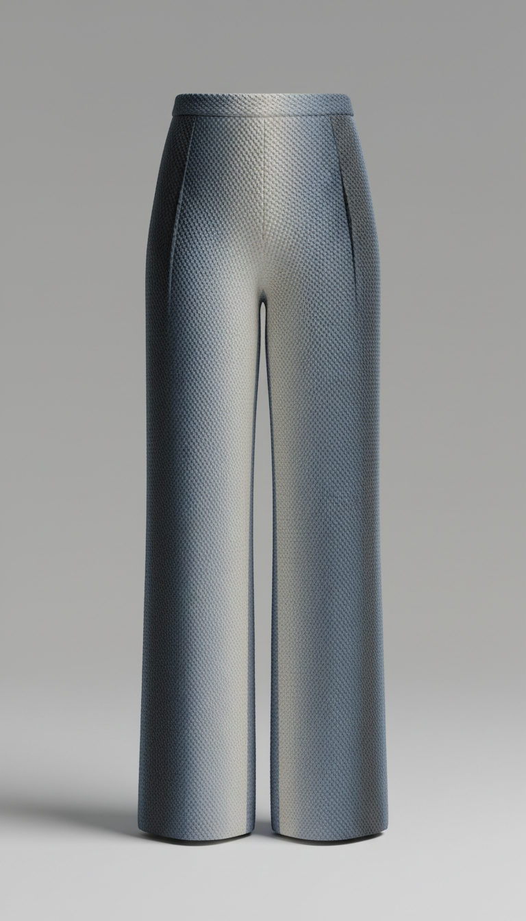 Porcelain Woven Wide-Leg Trousers