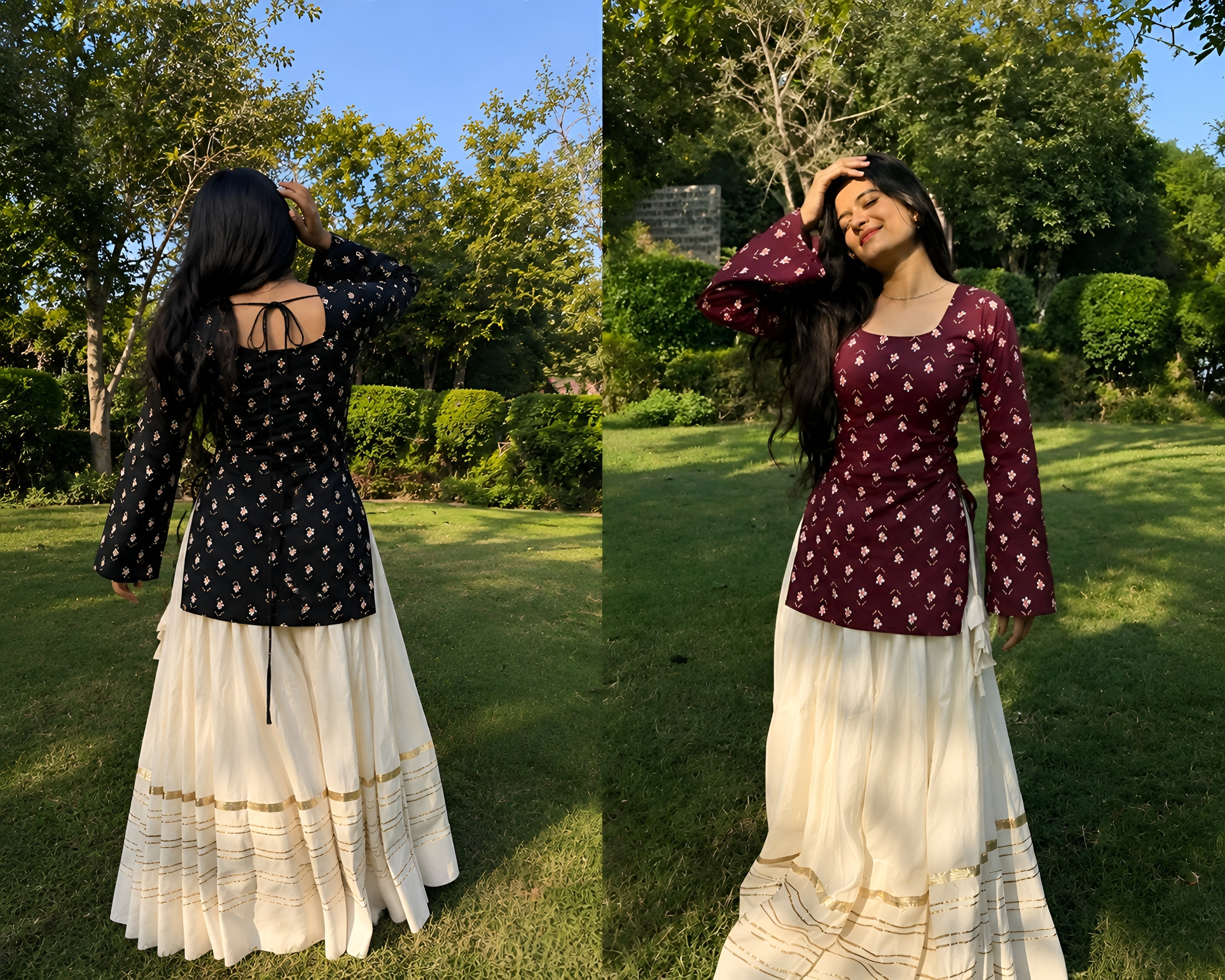 Premium Quality Rayon Square Neck Designer Flared Short Kurti for Women